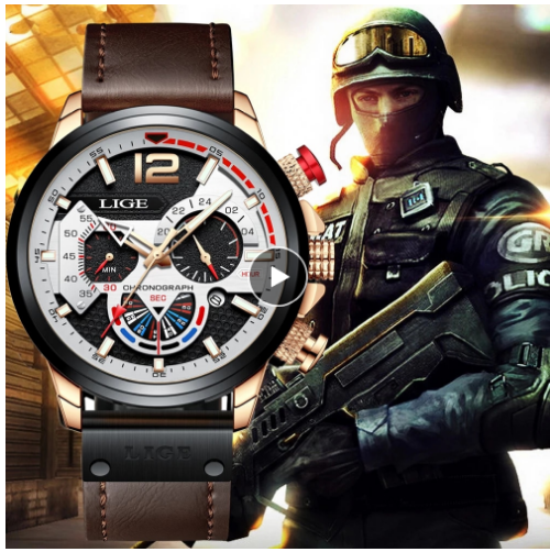 LIGE Watch Men Luxury Military Watches